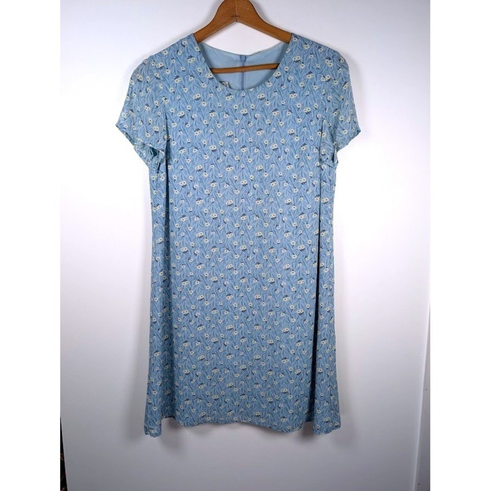 Vintage 90s Laura Ashley Shift Dress Size 10 Ditsy Floral Midi Lined Cottagecore